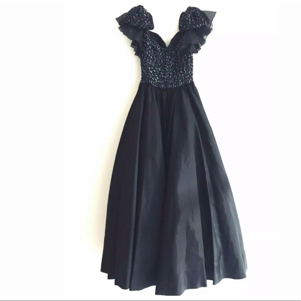 Vintage Mike Benet | Formals Womens Sequins Ball Gown Dress Maxi Embroidered - Picture 2 of 12